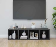 Maison Exclusive - Meuble TV 4 pièces gris brillant 37x35x37 cm Matériau dérivé du bois