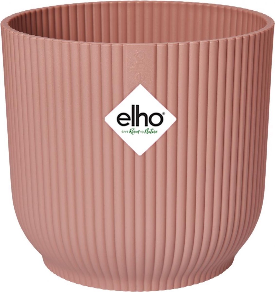 elho Vibes Fold Rond 30 - Bloempot voor Binnen - 100% Gerecycled Plastic - Ø 29,5 x H 27,2 - Roze/Delicaat Roze