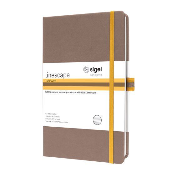 Sigel Linescape notitieboek A5 gelinieerd hardcover bruin