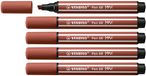 STABILO Pen 68 MAX Viltstift, Beitelpunt, 5 mm, Sienna, Doos 5 stuks