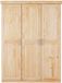 Interlink SAS 3 deurs kledingkast PELLE massief grenen naturel bruin hout klassiek 190x140x55cm