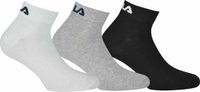 Fila Ankle Socks 3-Pack - Katoen - Grijs/Wit/Zwart - Maat 43-46