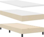 vidaXL Boxspringbed met hoofdeinde Crème 200 x 100 cm Stof