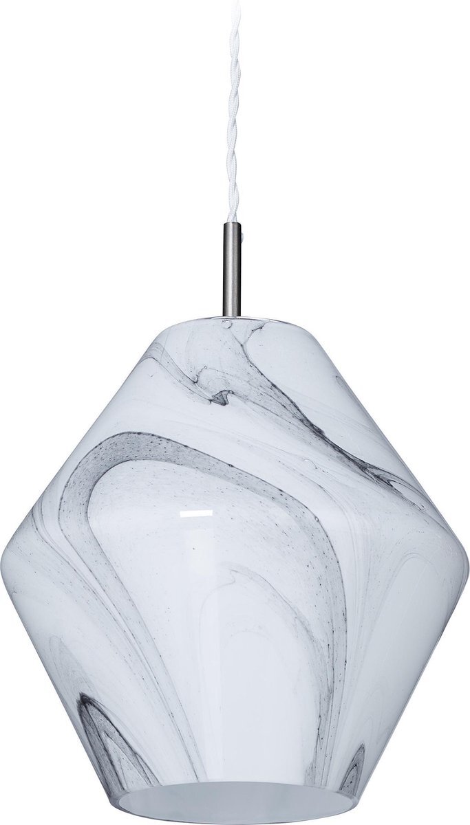 Relaxdays hanglamp marmer look - keukenlamp - pendellamp - plafondlamp - lampenkap glas