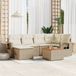 Maison Exclusive - Ensemble de meubles de jardin 7 pièces avec canapé et coussins, beige, en polyrotin
