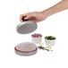 Equinox 533038 Steak/hamburgerpers van aluminium, Ø 12 cm, hoogte 2 cm, anti-aanbak-hamburgerpers met handvat, 100 wasschijven Ø 11 cm, anti-aanbaklaag inbegrepen