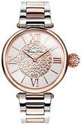 Thomas Sabo Dames polshorloge Glam & Soul Karma Arabesque Bico Romeinse cijfers analoog kwarts roestvrij staal, rosgoud/zilver, 38 mm, armband