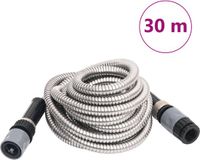 vidaXL Tuinslang met sproeikop 0,6'' 30 m roestvrij staal zilverkleur