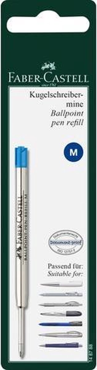 Faber-Castell Vulling Faber Castell Hexo Balpen, M, Blauw op blisterkaart FC-148788