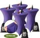 Aventara Statafelrok Paars x 4 – ∅80-85 x 110 cm – Premium Stretch Stof – Kras- en Kreukvrije Hoes Extra Dik – Paarse Statafelhoes 4 Stuks met Opbergtas – Statafelrokken Geschikt voor o.a. Horeca, Recepties, Feest, Bruiloft en Evenementen