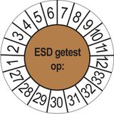 Merkloos / Sans marque Ricard Keuringsstickers ESD Getest op 2027 | 50 stuks, Ø 35 mm | Bruin