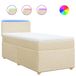 VidaXL Boxspring met matras stof crèmekleurig 100x200 cm
