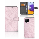 B2Ctelecom Samsung Galaxy A22 4G | M22 | Bookcase | Marble Pink