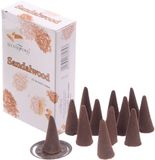 Merkloos Wierook kegeltjes - geur sandelhout - cones - 15x stuks - houtachtig