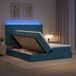 Maison Exclusive - Lit coffre à LED avec matelas bleu foncé 180 x 200 cm, velours