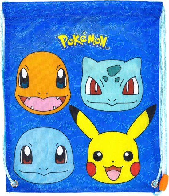 Stor Pokémon zwemtas/rugzak/gymtas blauw 2L