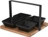 Excellent Houseware serveerplank met 4 schaaltjes - hout - aardewerk - 22 cm