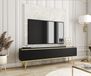 3E 3xE living.com Blum TV-meubel Oro, MDF, zwart, 175 cm, met gouden poten