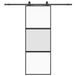 vidaXL Schuifdeur met beslagset, 76x205 cm, gehard glas, zwart