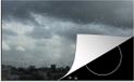 Merkloos KitchenYeah® Inductie beschermer 77x51 cm - Raam met regendruppels in Londen - Inductie kookplaat accessoire