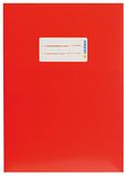HERMA 19762 Kartonnen notitieboekjes, DIN A5, boekhoezen met tekstveld, van stevig en extra sterk papier, set van 10 stuks, voor schoolschriften, rood