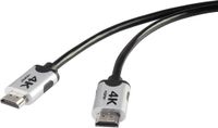 SpeaKa Professional SP-6344136 HDMI-kabel HDMI Aansluitkabel HDMI-A-stekker 2.00 m Zwart 4K UHD, Audio Return Channel (ARC), Vergulde steekcontacten