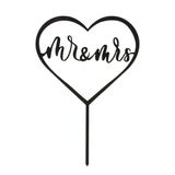 dekora - Cake Topper "Mr & Mrs" met Hart