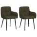vidaXL Eettafelstoelen 2 pcs Nep Suede Leer Legergroen