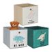 Relaxdays Opbergdoos Vierkant Karton, Fleece, Staal Meerkleurig