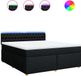 vidaXL Boxspring met matras Stof Zwart 180x200 cm