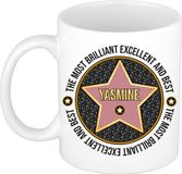 Bellatio Decorations Naam mok Yasmine - wit - Most Brilliant - keramiek - 300 ml - collega beker - cadeau