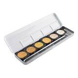Finetec K-F0601S Kleurbak 30 x 22 mm Pearglanskleuren Classic 6 stuks in metalen doos, Arabicum, pigmenten, metaal, (1 verpakking)