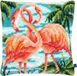 Vervaco Kruissteekkussen kit - Flamingo's - 40 x 40 cm