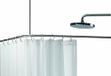 Spirella 170 x 75 chroom Slim Collection douchegordijnstang, aluminium