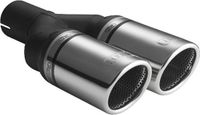 Ulter Sport Uitlaatsierstuk - Dubbel Rond Ø70mm RS - Lengte 200mm - Montage ->50mm - RVS