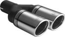 Ulter Sport Uitlaatsierstuk - Dubbel Rond Ø70mm RS - Lengte 200mm - Montage ->50mm - RVS