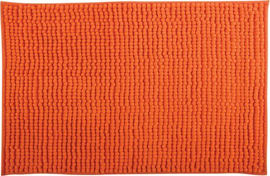 MSV Badmat - Chenille - Oranje - 50 x 80 cm - Microvezel