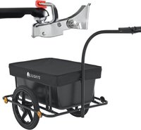 Juskys Fietskar / aanhangwagen - 90 Liter Zwart Bagagefietskar Metaal Framebevestiging 80 kg Max. belastbaar gewicht
