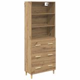 vidaXL Highboard Artisan Eikenhout 69,5 x 32,5 x 180 cm