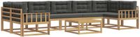 vidaXL - Chaise longue loungeset - Acacia hout - Wit en antracietkleurig