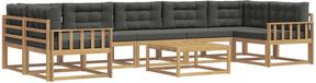 vidaXL - Chaise longue loungeset - Acacia hout - Wit en antracietkleurig