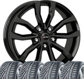Tunershop Hankook 4 winterbanden, all-weather compleet wielsets voor VW Arteon, Beetle, Golf VII, Passat, Sharan, Touran, T-Roc, 7,5x17 inch, Uteca SW, 225/50 R17, 98V