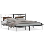 VidaXL Bedframe Metaal Bruin, Eiken 183x203 cm