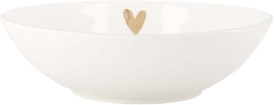 Zusss Deep Plate Heart Keramiek White / Gold