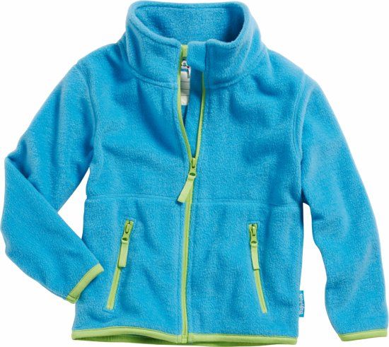 Playshoes Fleecejas Kinderen - Lichtblauw/Groen - maat 140