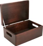 Creative Deco Grote Houten Doos Opbergdoos Bruin | 30 x 20 x 14 cm | met Deksel