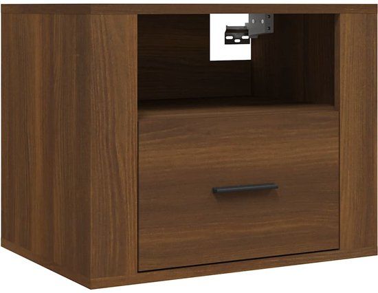 VidaXL Nachtkastje wandgemonteerd 50x36x40 cm bruin eikenkleur