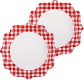 Santex Boerenbont Oktoberfest Thema Wegwerpbordjes - 20 Stuks - 23 cm - Rood