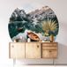 Autocollant Mural Rond / Cercle - Lac Montagnes - Diamètre 150 Cm - Adhésif Mat
