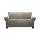 Zenna Home Grijze beschermer: waterdichte pluche Loveseat meubelhoes